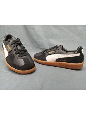 Puma Palermo Lth Jr Suede Black Feather Gray Gum Boys Size 4 NEW IN BOX!